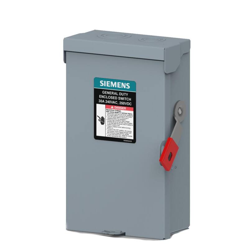 Siemens General Duty 30 Amp 2-Pole- 240-Volt Fusible Indoor Plus Series Safety Switch - GF221NLA