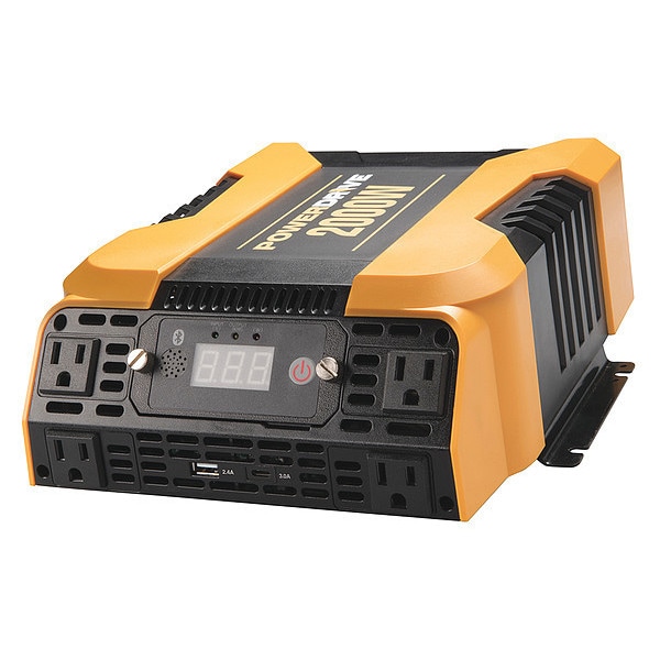 Powerdrive Power Inverter, Modified Sine Wave, 4,000 W Peak, 2,000 W Continuous, 4 Outlets - PD2000