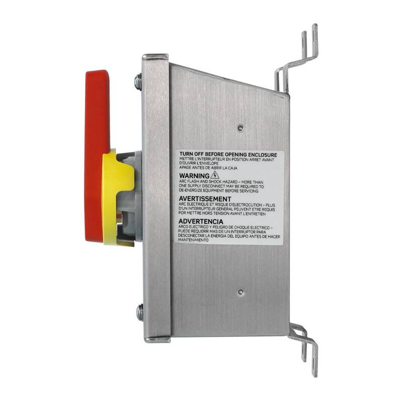 Leviton 30 Amp 600-Volt Type 304 Stainless Steel Non-Fused Powerswitch Safety Disconnect Switch with 15-Degree Slope Top - MDS3-ST