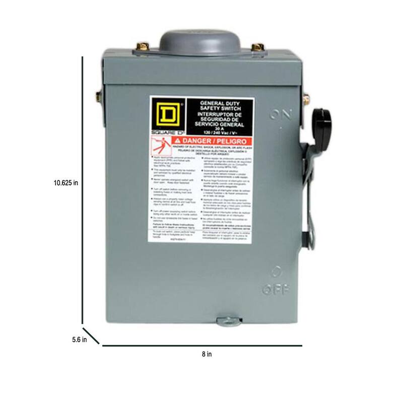 Square D 30 Amp 120/240-Volt 2-Pole Fused Outdoor General Duty Safety Switch - D211NRBCP