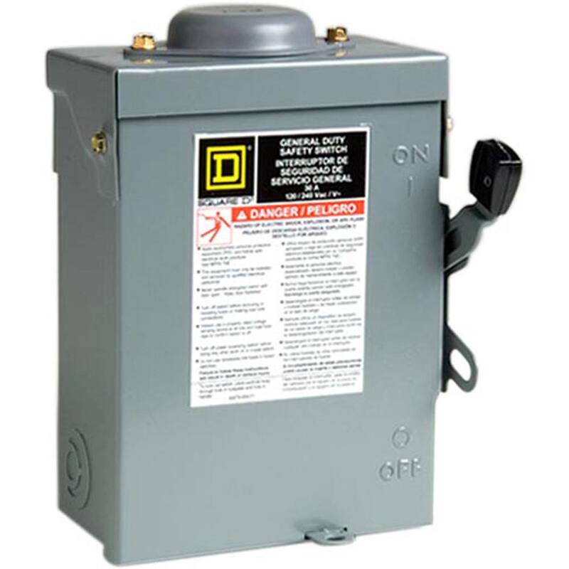 Square D 30 Amp 120/240-Volt 2-Pole Fused Outdoor General Duty Safety Switch - D211NRBCP