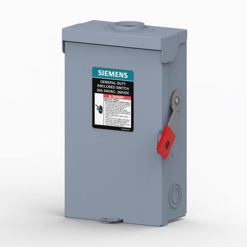 Siemens General Duty 30 Amp 3-Pole 240-Volt Non-Fusible Outdoor Max Series Safety Switch - GNF321RLLA