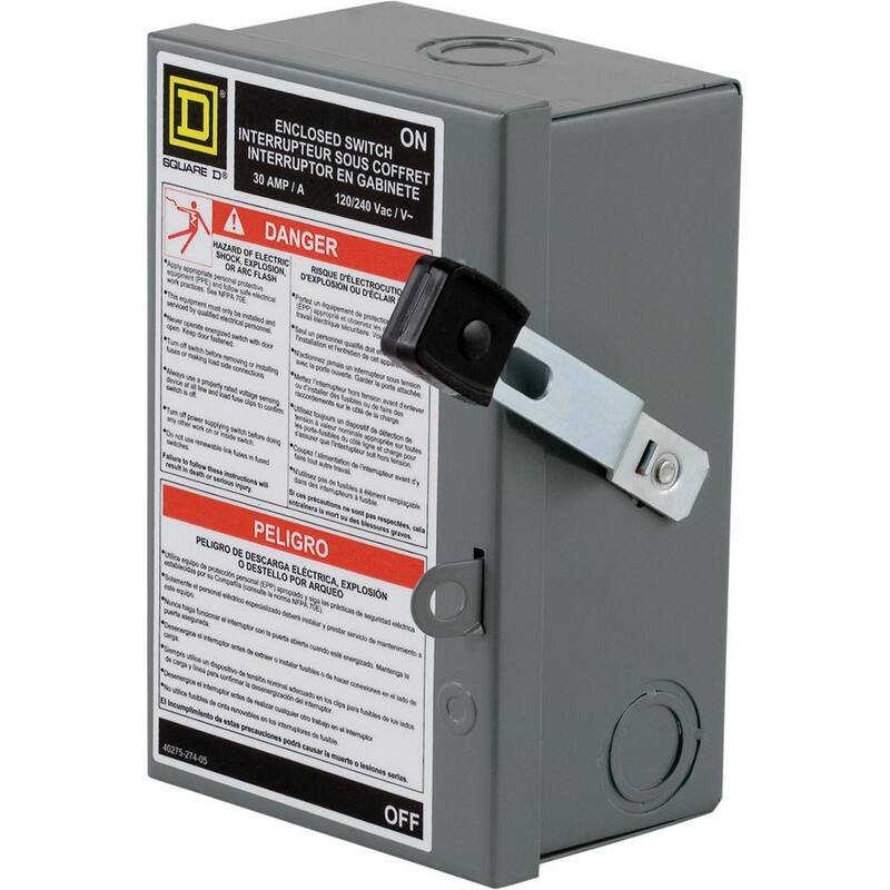 Square D 30 Amp 240-Volt 2-Pole Fused Indoor Light Duty Safety Switch for H or J Fuse Types - L221N