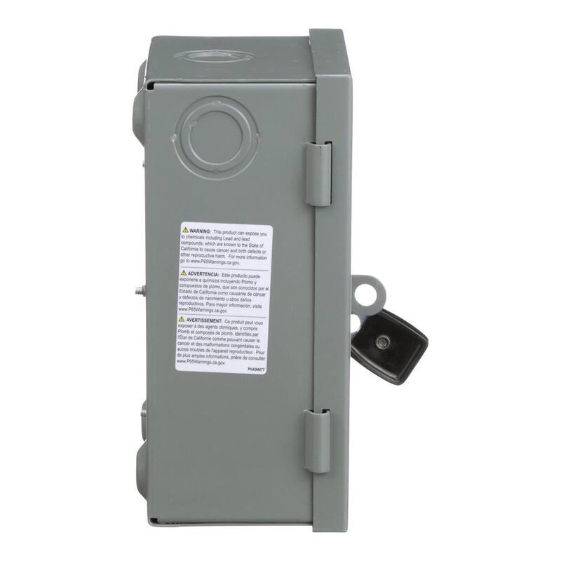 Square D 30 Amp 240-Volt 2-Pole Fused Indoor Light Duty Safety Switch for H or J Fuse Types - L221N