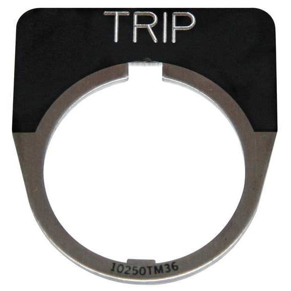 Placa de leyenda Eaton Cutler-Hammer, media redonda, de viaje, color negro - 10250TM84