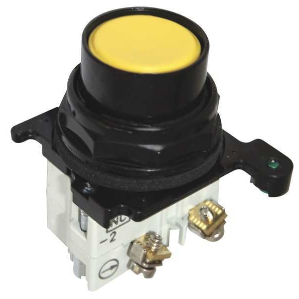 Botón pulsador no iluminado de Eaton, amarillo - E34PB4-53X