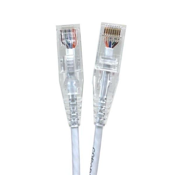 Micro Connectors Micro Connectors E08-007W-SLIM5 7 ft. Ultra Slim 28AWG Cat6 UTP RJ45 Patch Cables; White - Pack of 5 - E08-007W-SLIM5