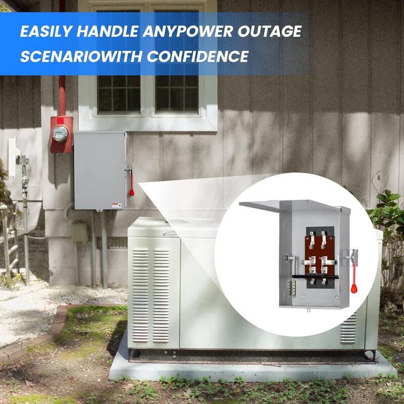 Lukyamzn Indoor/Outdoor 200 Amp 2-Circuit Heavy Duty Safety Switches, 240 Volt AC 4 Wire 2 Pole Non-Fusible NEMA-3R, Lockable - SA04-327B073