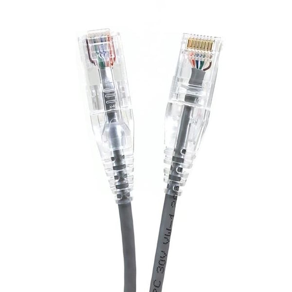 Micro Connectors Micro Connectors E08-025-SLIM5 25 ft. Ultra Slim 28AWG Cat6 UTP RJ45 Patch Cables; Gray - Pack of 5 - E08-025-SLIM5