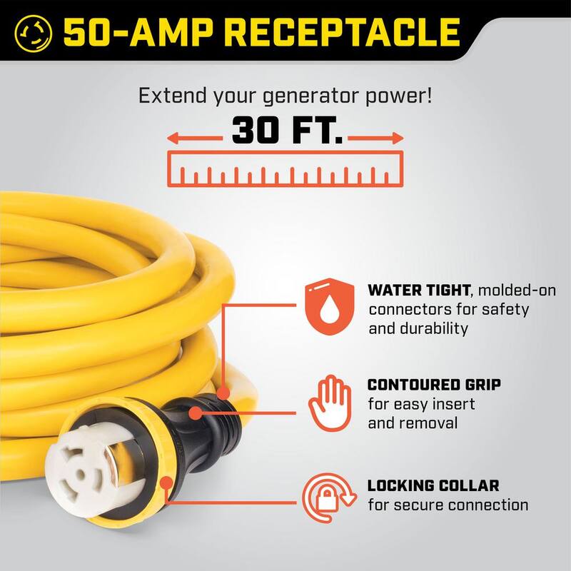 Champion Power Equipment 50 Amp 10 Circuit Manual Transfer Switch with 30 ft. Generator Power Cord - 201193