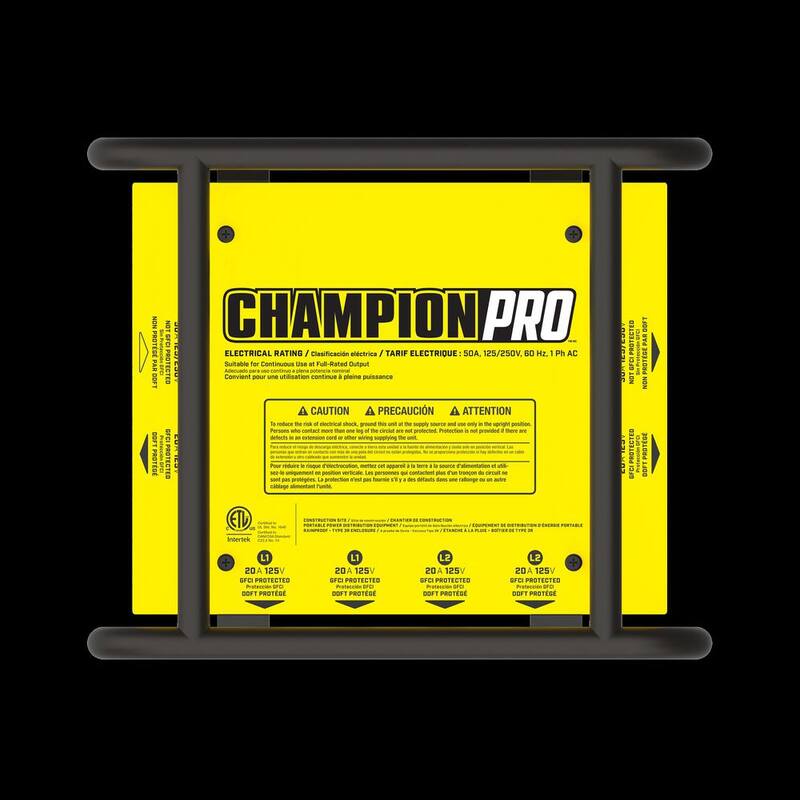 Champion Power Equipment 50 Amp Inlet, 8 Receptacle Power Distribution Box - 201174