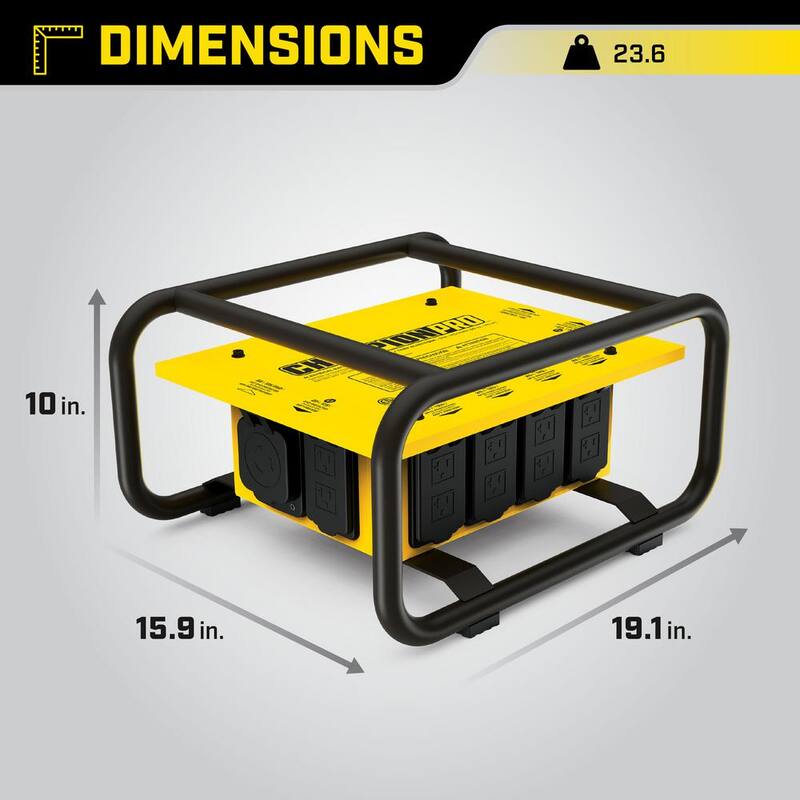 Champion Power Equipment 50 Amp Inlet, 8 Receptacle Power Distribution Box - 201174