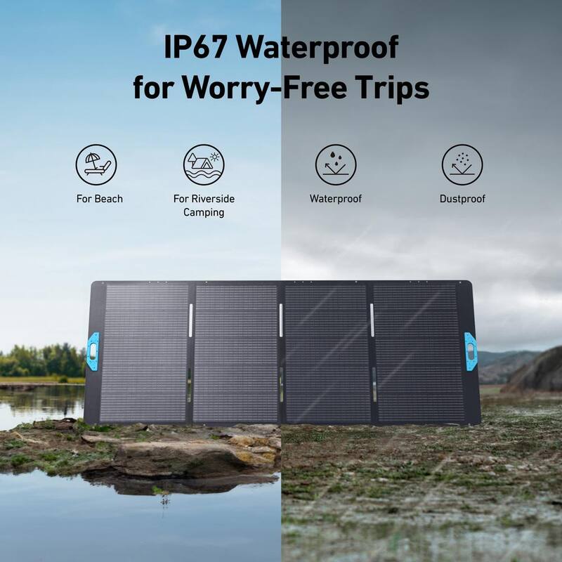 Anker 400W SOLIX PS400 Monocrystalline Silicon Portable Solar Panel for Power Station Generator, Boat Camping, IP67 Waterproof - SOLIX-400-SP