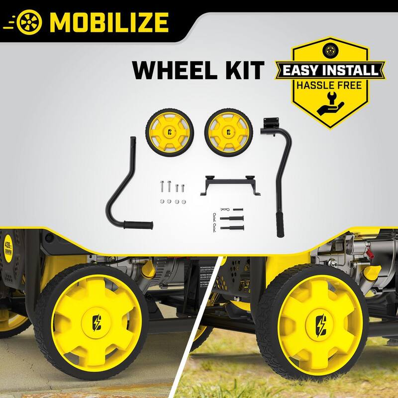 Champion Power Equipment Portable Generator Wheel Kit with Folding Handle and Never-Flat Tires - 40065