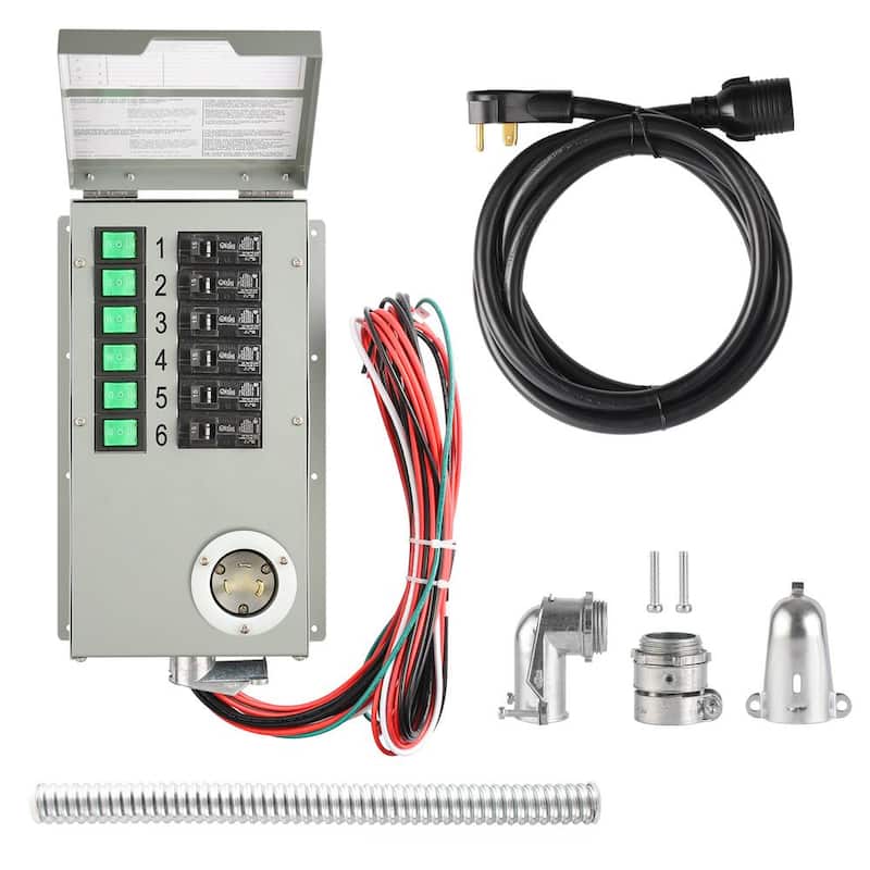 NATURE'S GENERATOR ELITE 30 Amp 120V 6 Circuit Indoor Non-Automatic Power Transfer Switch Kit - HKNGPTKEL