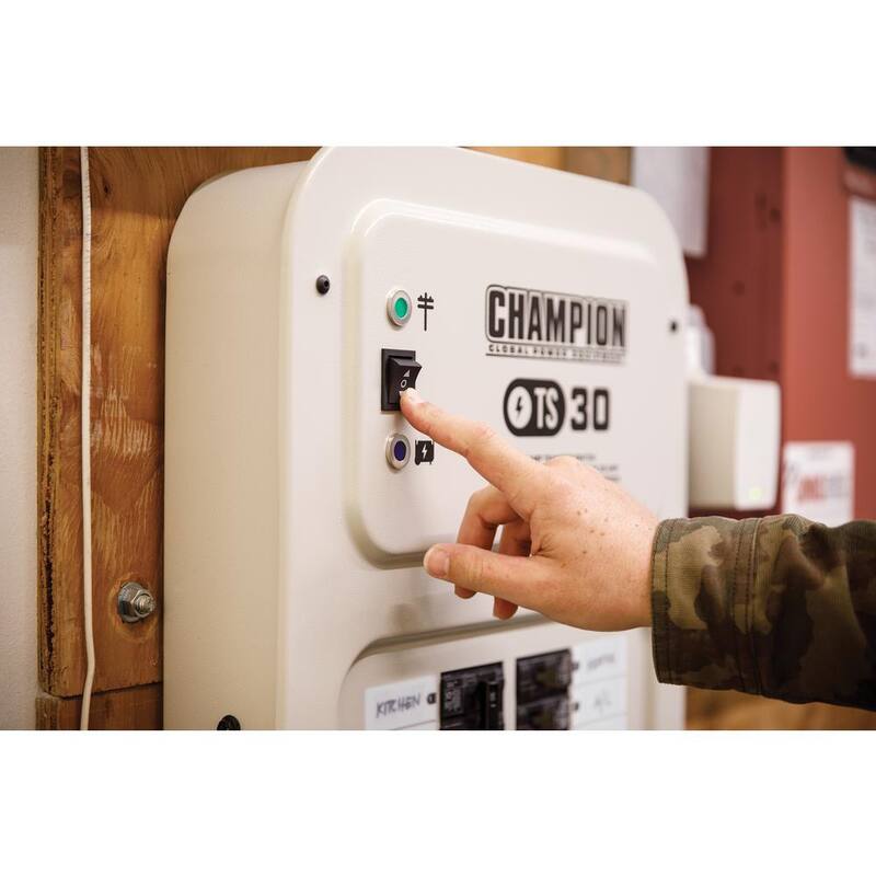 Champion Power Equipment 30 Amp 8 Circuit Manual Transfer Switch with 25 ft. Generator Power Cord - 201192