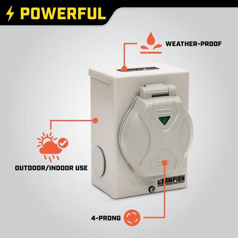 Champion Power Equipment 30 Amp 8 Circuit Manual Transfer Switch with 25 ft. Generator Power Cord - 201192