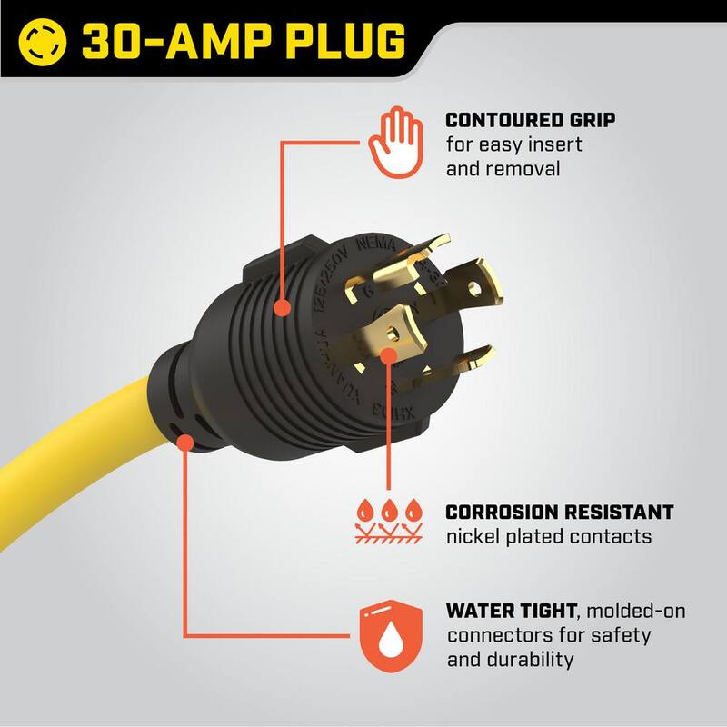 Champion Power Equipment 30 Amp 8 Circuit Manual Transfer Switch with 25 ft. Generator Power Cord - 201192