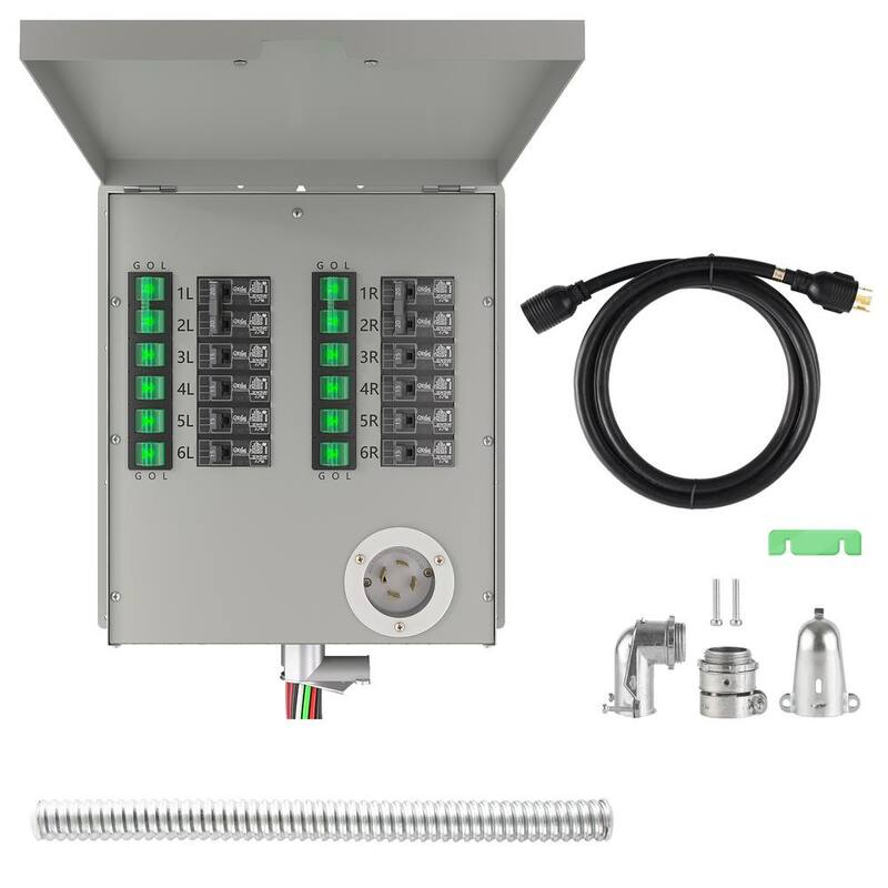 NATURE'S GENERATOR 12-Circuits 120-Volt/240-Volt 30Amp Non-Automatic Power Transfer Switch Kit - NGPHPTK2