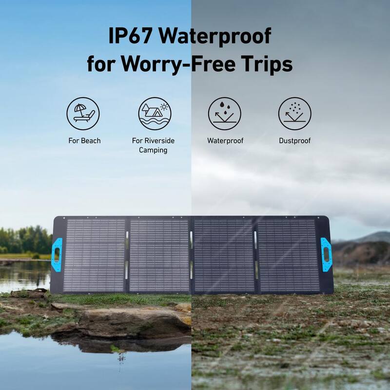 Anker 200-Watt Monocrystalline Portable Solar Panel for Power Station/Generator, IP67 Waterproof, 4-Angel Adjustable - SOLIX-200-SP