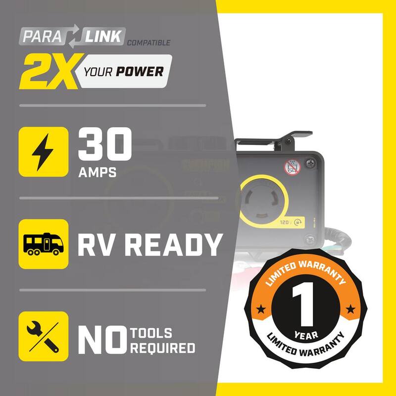 Champion Power Equipment 2000-Watt to 3000-Watt 30 Amp RV Ready Clip-on Parallel Kit for Linking Inverter Generators - 100740