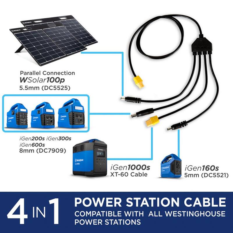 Westinghouse 60-Watt Portable Solar Panel for iGen160s, iGen200s, iGen300s, iGen600s, and iGen1000s Power Stations - WSolar60p