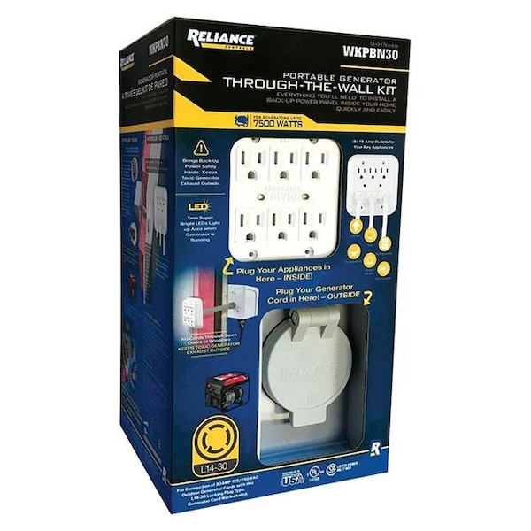 Reliance Controls Reliance Controls 3790037 30 amp Portable Generator Through-The-Wall Kit - 3790037