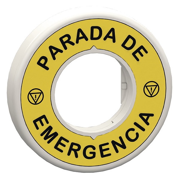 Schneider Electric LegndRing, Parada de Emergencia, Negro/Amarillo, Redondo - ZBY9W3B430