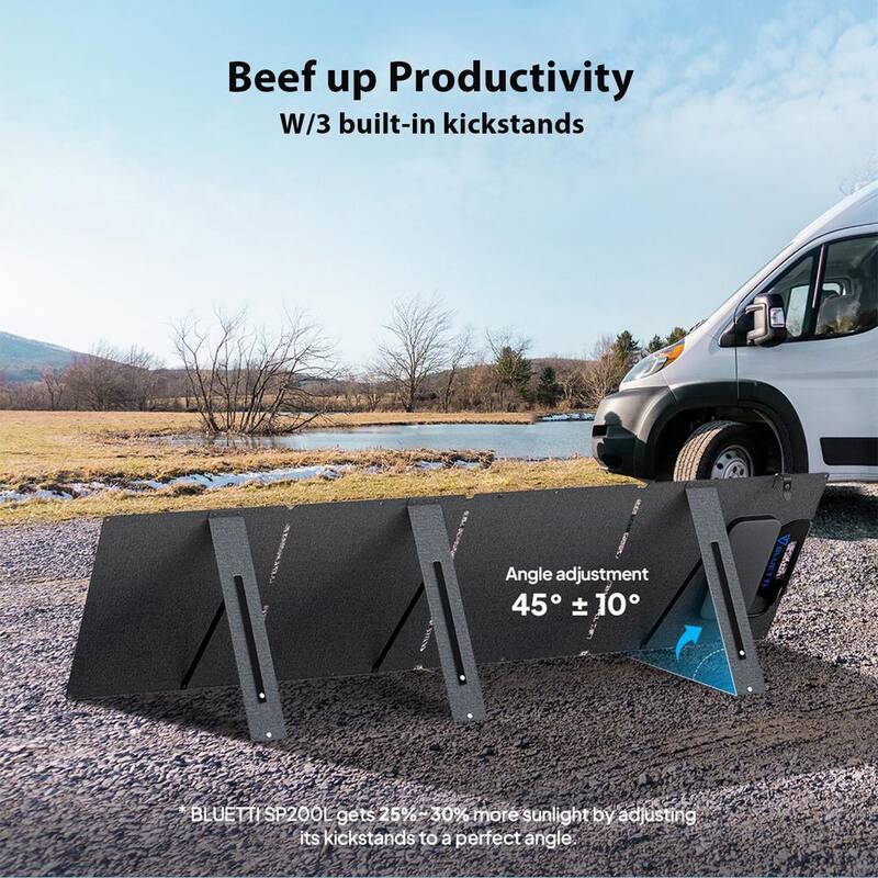 BLUETTI 200-Watt Outdoor Use Foldable Solar Panel with Adjustable Kickstands for EB3A/EB55/EB70/AC200P/AC200MAX/AC300 - PV200BR