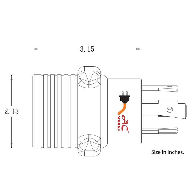 AC WORKS Locking Adapter NEMA L14-30P 30 Amp 125/250-Volt 4-Prong Locking Plug to 50 Amp Straight Blade RV/EV/Range Connector - RVL14301450