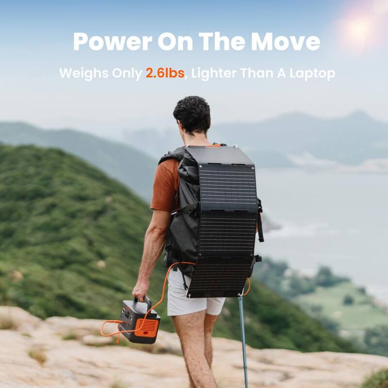 Jackery SolarSaga 40-Watt Portable Solar Panel Pared with Power station for Outdoor Adventures, Emergency - HTS003B