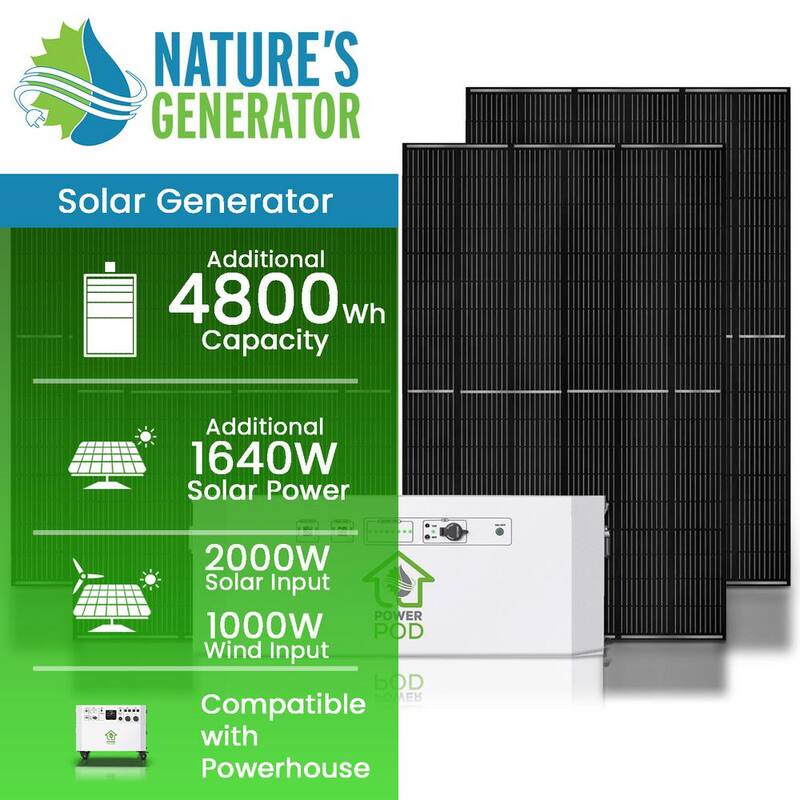 NATURE'S GENERATOR Powerhouse Solar Power 100Ah Battery Expansion Pod with (4) 410-Watt Panels - NGPHPAA