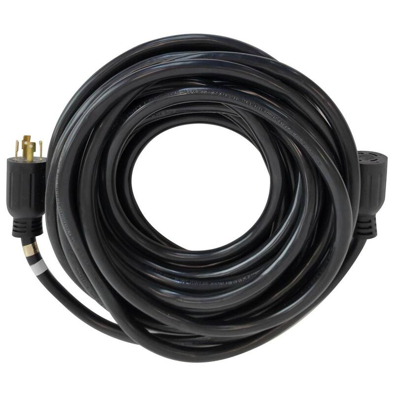 DUROMAX 50 ft. 30 Amp 10-Gauge Portable Generator Heavy Duty Power Cord for House Power Backup, Black - XP3050GC