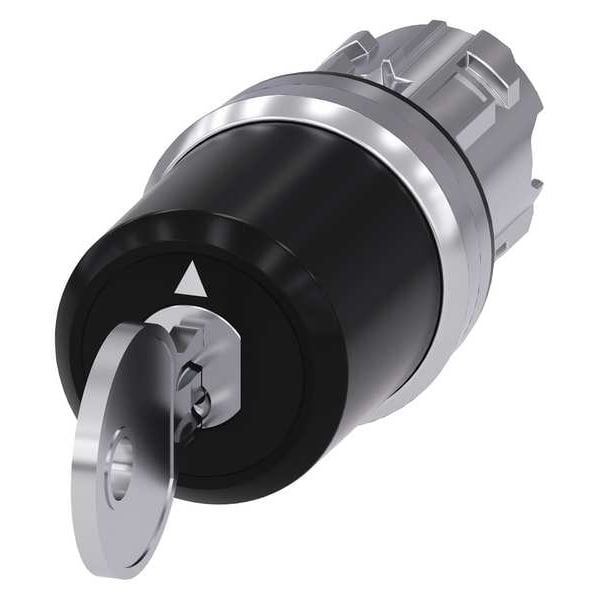 Interruptor operado por llave Siemens, 22mm, bisel de metal - 3SU1050-5BN51-0AA0