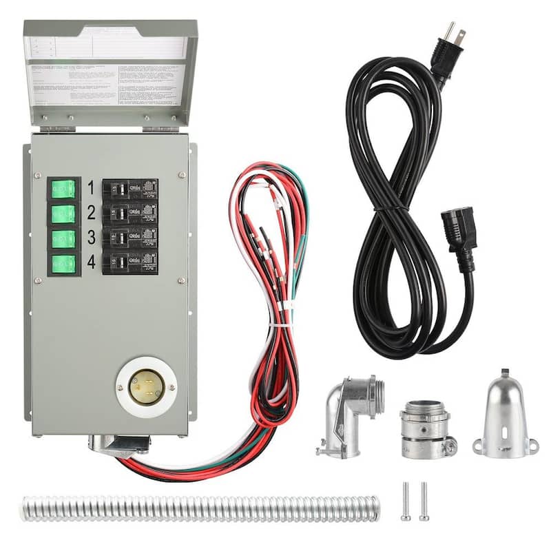 NATURE'S GENERATOR 15 Amp 120V 4 Circuit Indoor Non-Automatic Power Transfer Switch Kit - HKNGPTK