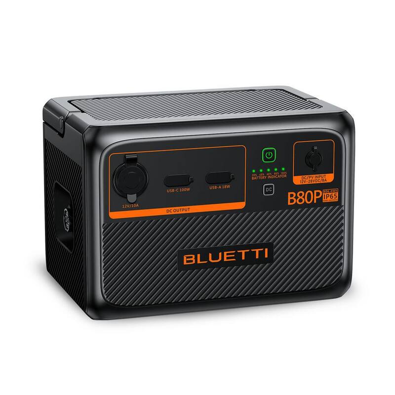 BLUETTI 806Wh LiFePO4 Expansion Battery for AC60/EB3A/EB55/EB70S/AC180, DC Power Source with 100-Watt USB-C, Outdoor Use - B80P-US-GY-BL-THDUS