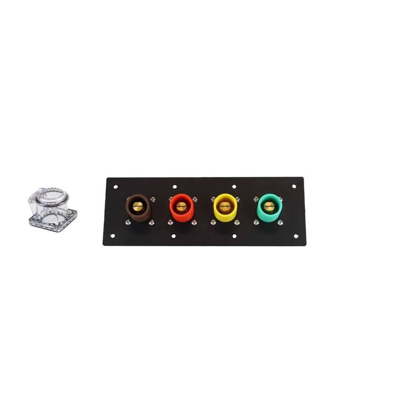 POWER ASSEMBLIES 400 Amp 480-Volt Aluminum Series 16 Male Camlock Panel with Covers and Double Set Screws 2/0-4/0 AWG - PAPNL04AL9DMCS5