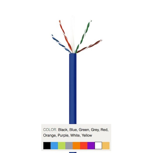 Wavenet CAT6 550 MHz NO SPLINE BLACK - CAT6V-CMR-BK