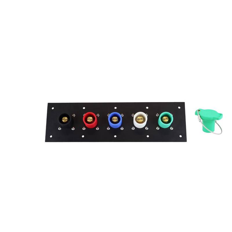 POWER ASSEMBLIES 400 Amp 120/208-Volt Aluminum Series 16 Male Camlock Panel with Caps and Double Set Screws 2/0-4/0 AWG - PAPNL04AL9DMCL4