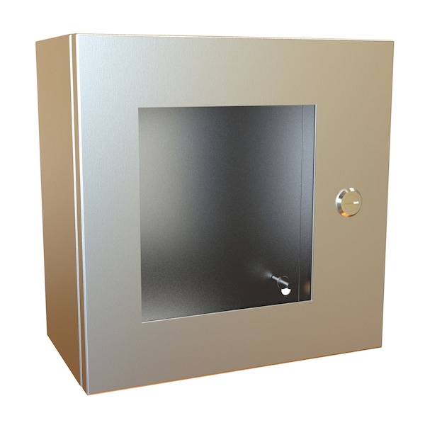Hammond Stainless Steel Electrical Enclosures, 12 in H, 6 in D, 12 in W, NEMA 4X, Hinged - EN4SD12126WSS