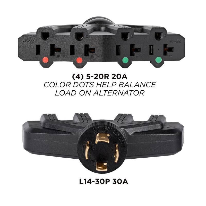 Westinghouse 30 Amp 120-Volt L14-30P to (4X) 5-20R Generator Plug Adapter - 302116A