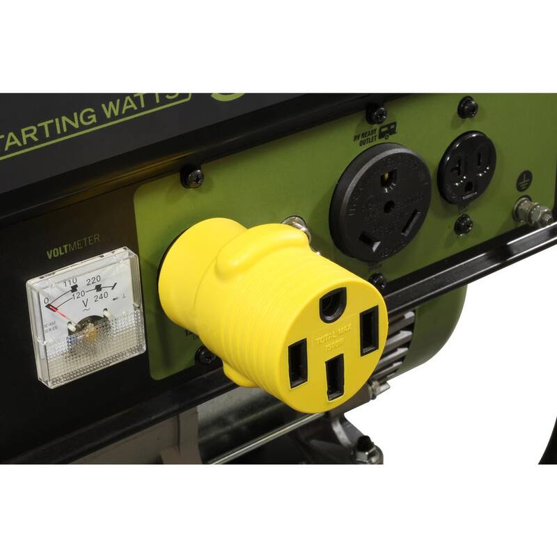 AC WORKS RV Generator Adapter 20 Amp 4-Prong NEMA L14-20P Plug to 50 Amp NEMA 14-50R RV/ EV/ Range Connector - RVL14201450