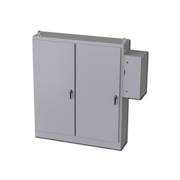 Saginaw Control & Engineering Carbon Steel Electrical Enclosures, 90 in H, 18 in D, 77-3/4 in W, NEMA 3R, 12, 13, Hinged - SCE-90XD7818G