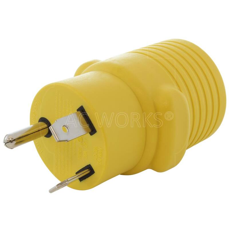AC WORKS RV Adapter TT-30P RV 30 Amp Male Plug to RV 50 Amp 14-50R Connector - RVTT1450