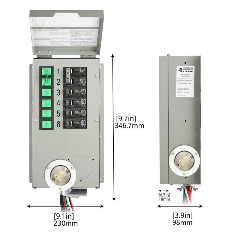 NATURE'S GENERATOR Powerhouse 6-Circuit 240-Volt/30 Amp Manual Power Transfer Switch Kit - NGPHPTK