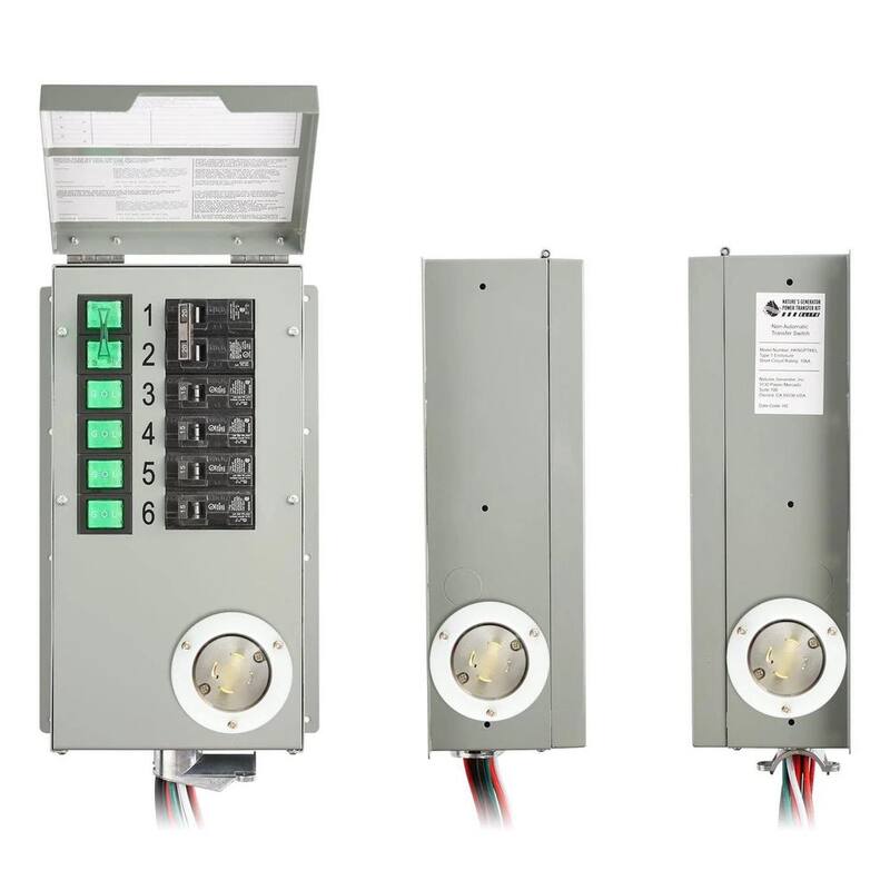 NATURE'S GENERATOR Powerhouse 6-Circuit 240-Volt/30 Amp Manual Power Transfer Switch Kit - NGPHPTK