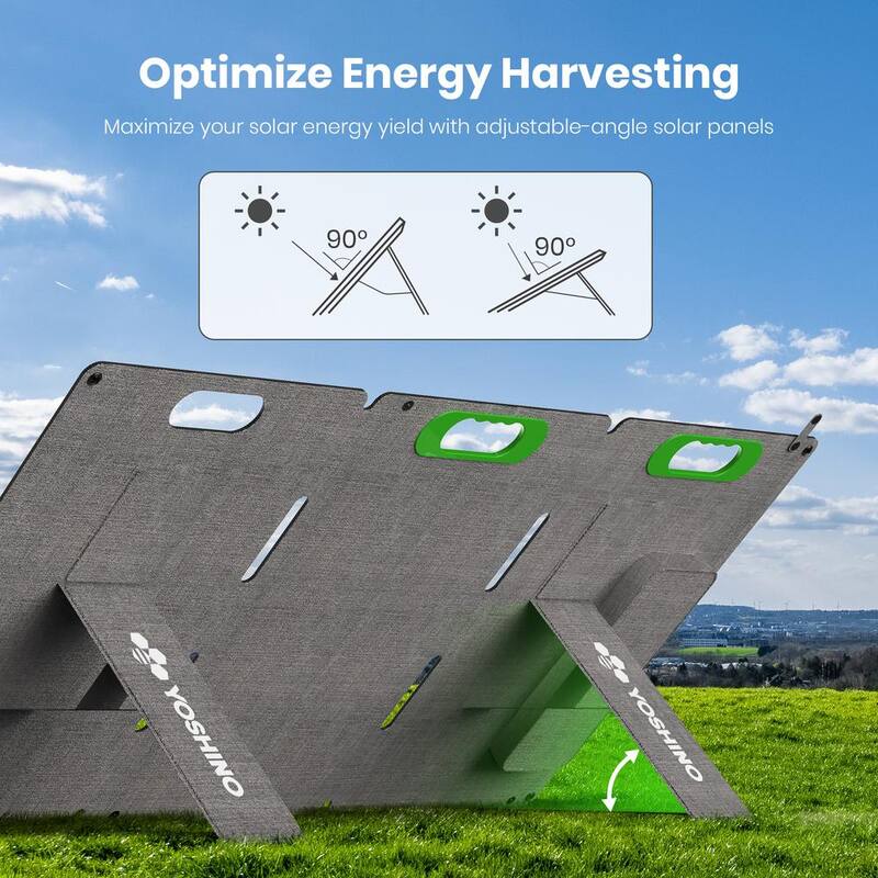 YOSHINO Foldable 100W Monocrystalline Portable Solar Panel for Electric Solar Generators, Water-Resistant IP67, Off-Grid - SP100