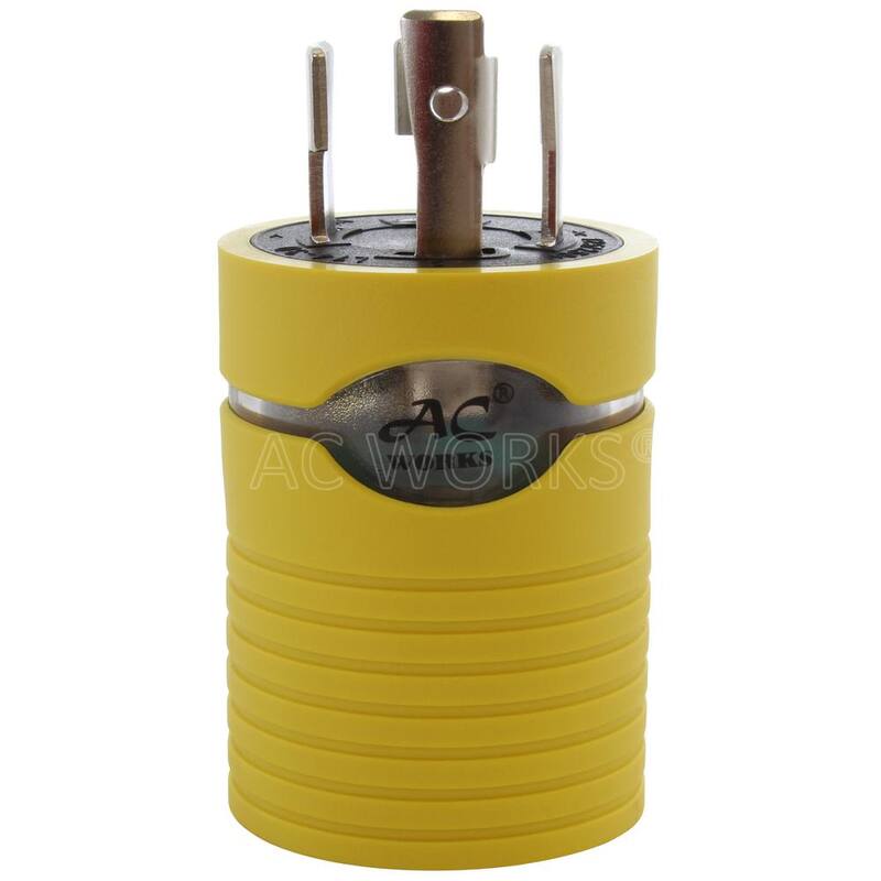 AC WORKS RV Generator Adapter NEMA L14-30P 30 Amp 125-Volt/250-Volt 4-Prong Locking Plug to RV TT-30R 30 Amp RV Female Connector - RVL1430TT