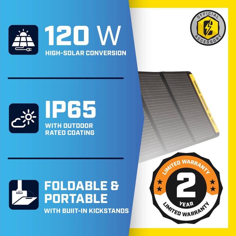 Champion Power Equipment 120-Watt Portable Foldable Solar Panels for Power Stations with Extension Cable and Kickstand - 201246