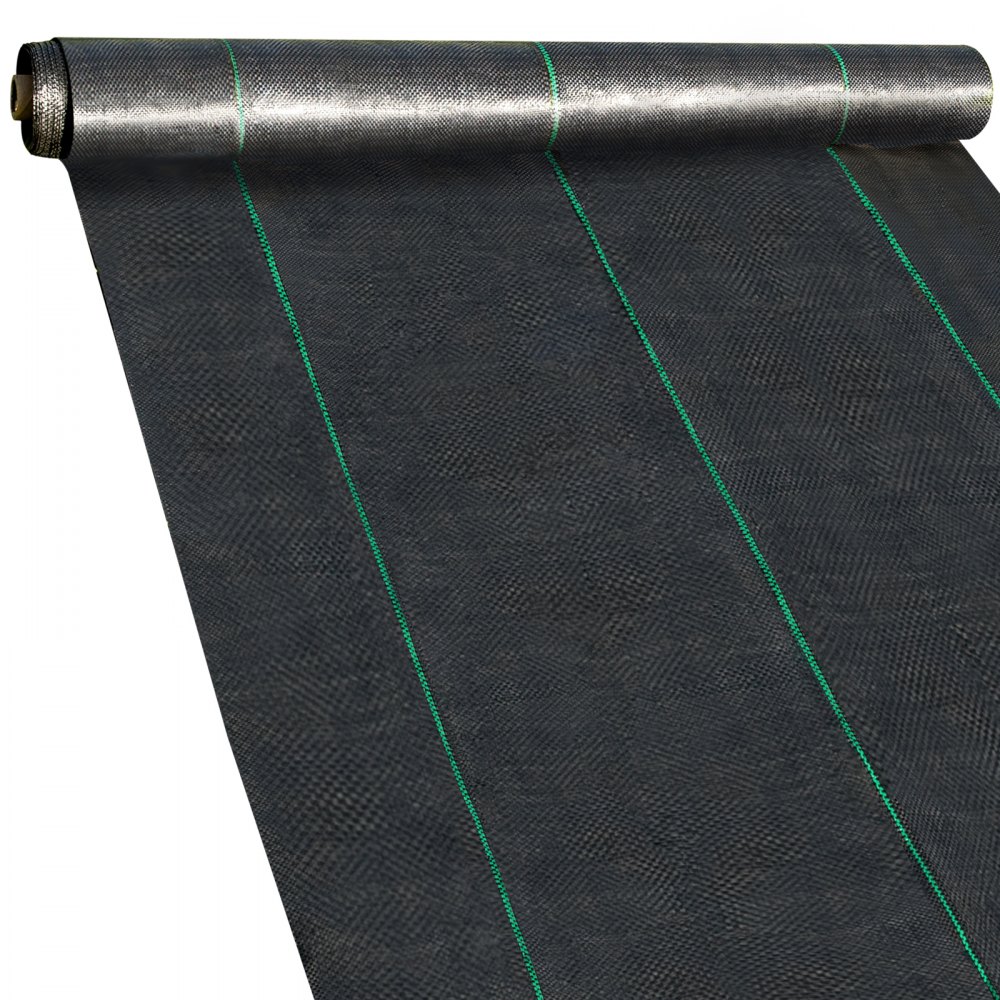 VEVOR 6FTx300FT Premium Weed Barrier Fabric Heavy Duty 3.2OZ, Woven Weed Control Fabric, High Permeability Good for Flower Bed, Geotextile Fabric for Underlayment, Polyethylene Ground Cover - ZZZP6X300YC3.2OZ1V0